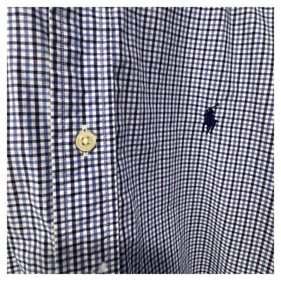 Ralph Lauren Blue plaid‎ short sleeve men's size L button down shirt - Picture 2 of 4